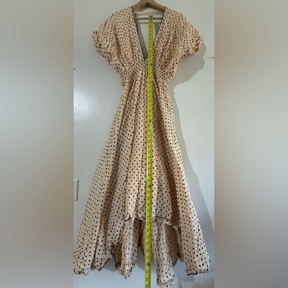 MES DEMOISELLES Elegant Cream Polka Dot Maxi Dress - Picture 3 of 7
